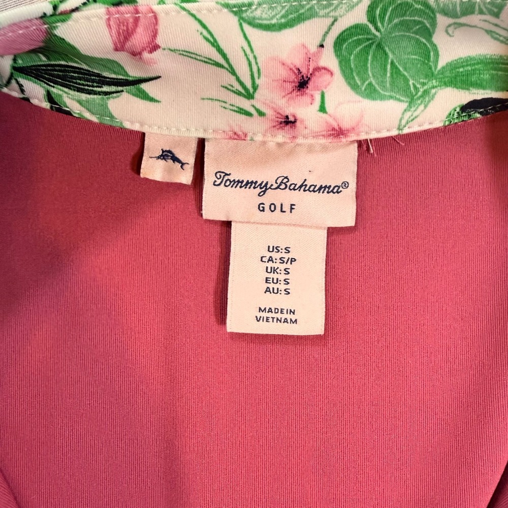 Tommy Bahama Golf Dress Womens S Pink Quarter Zip Floral Resort Athleisure EUC - Picture 5 of 9